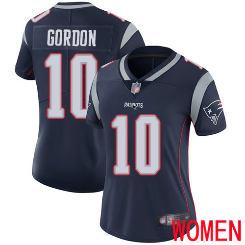New England Patriots Football #10 Vapor Limited Navy Blue Women Josh Gordon Home NFL Jersey